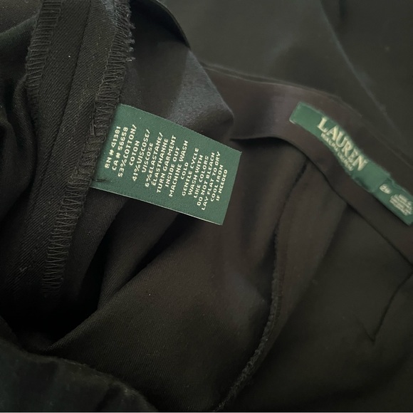 Lauren Ralph Lauren Pants Women Size 2P Petite Black Stretch Ankle Side Zip Work - Picture 5 of 6